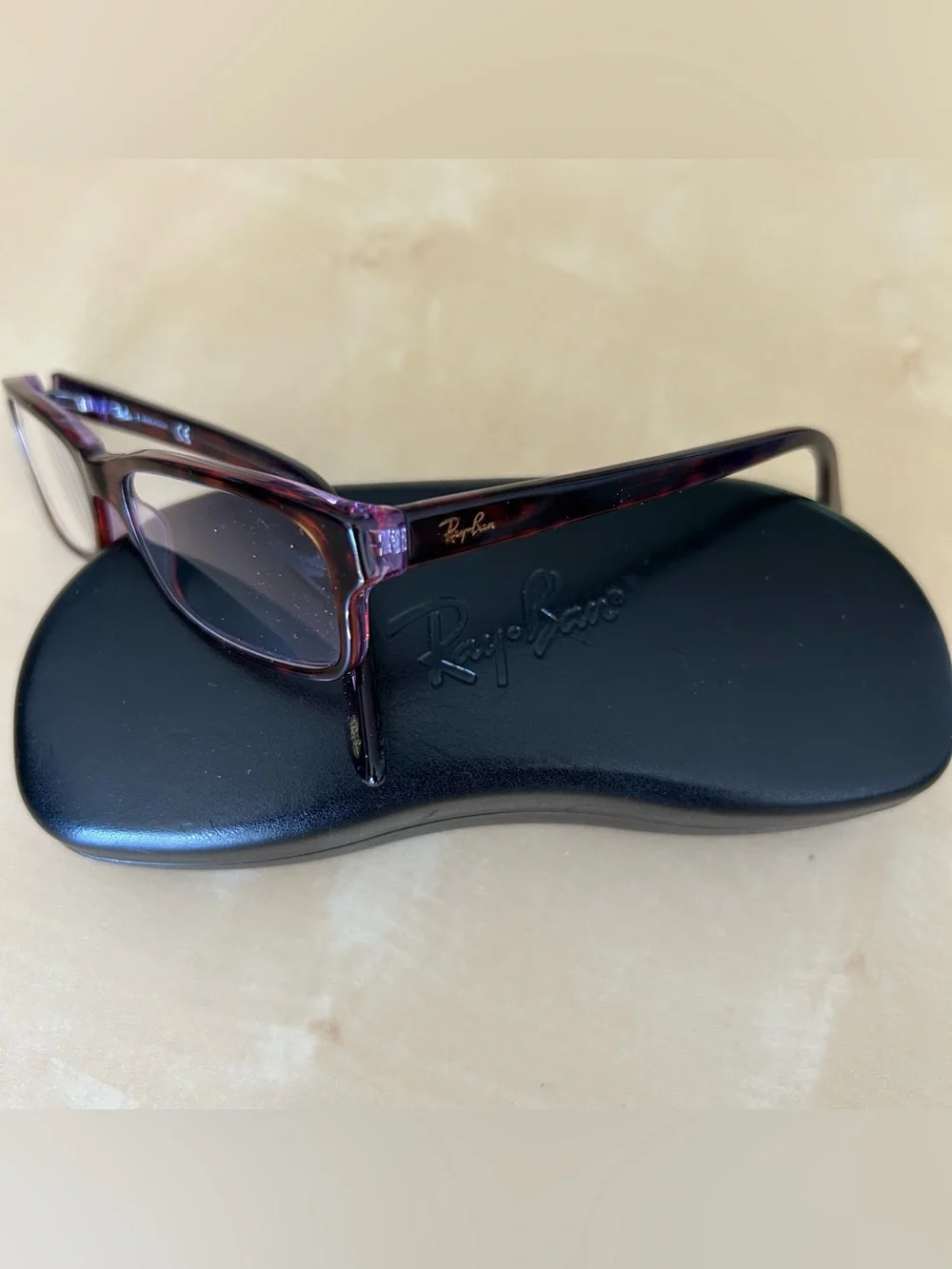 Ray-Ban RB5187 2442 Eyeglasses Frames Purple Tortoise Rectangular 50-16-140